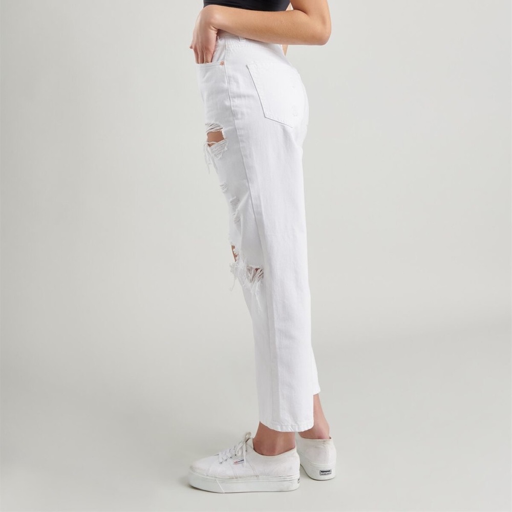 Straight Ripped White Jeans - Picture 5 of 6